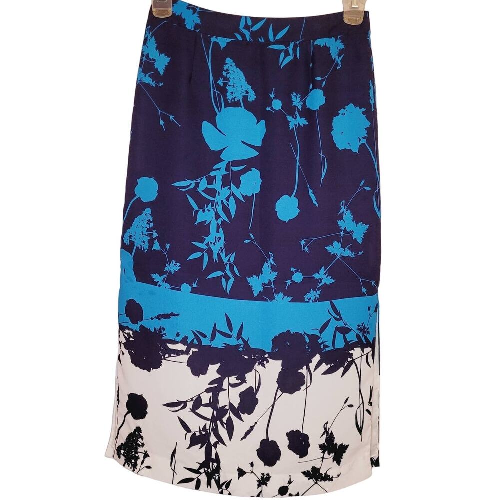 New Ted Baker Selaah bluebell floral midi skirt Size 2 Retro Boho Feminine